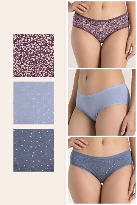 Zivame Regular Rise Full Coverage Hipster Panty (Pack of 3) - Multicolor — image 2